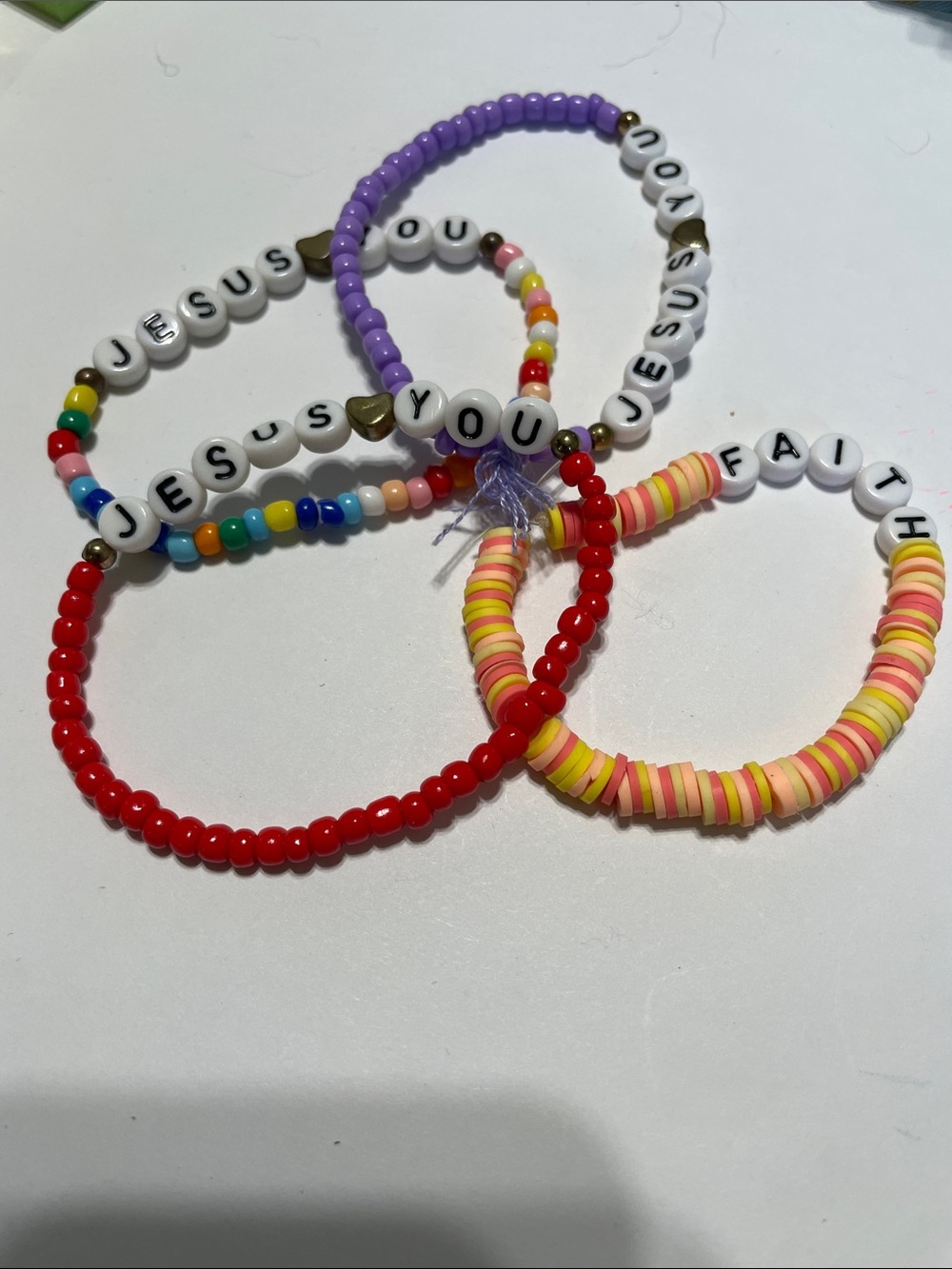 Children’s Beaded Faith & “Jesus Loves You” Stretch Bracelet Set